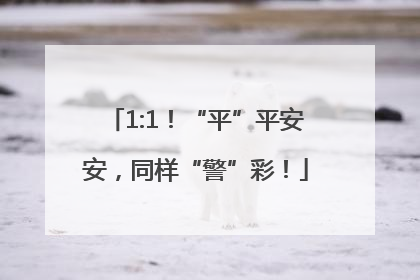 1:1！“平”平安安，同样“警”彩！